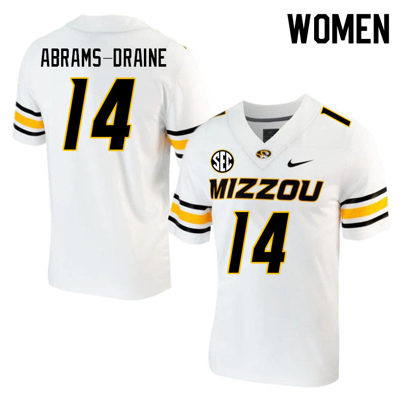 Women #14 Kris Abrams-Draine Missouri Tigers College 2023 Football Stitched Jerseys Sale-White - Click Image to Close